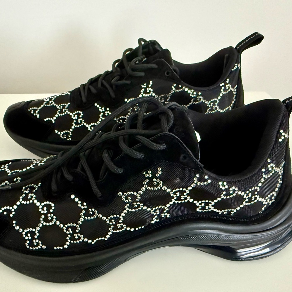 Gucci Black Women's Sneakers with Crystals